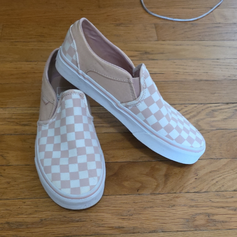 Vans Sepia Rose Checkerboard Slip-Ons